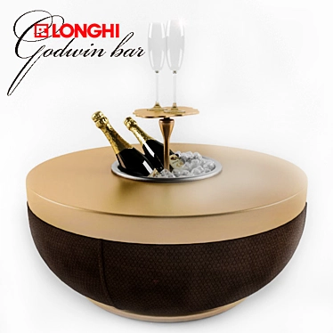 Elegant Bar Table with Stainless Steel Bucket 3D model image 1 
