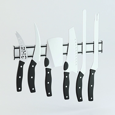 Modern Knife Block Set 3D model image 1 