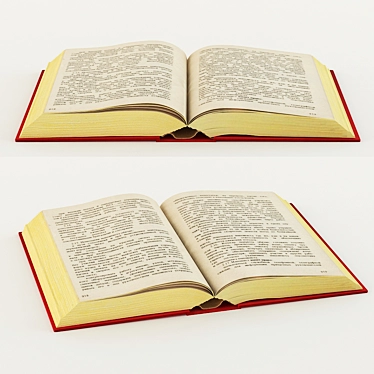 Real World Scale Open Book 3D 3D model image 1 