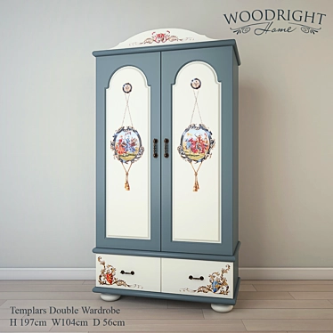 Templars TE-02-2 Woodright: Handcrafted Wardrobe 3D model image 1 