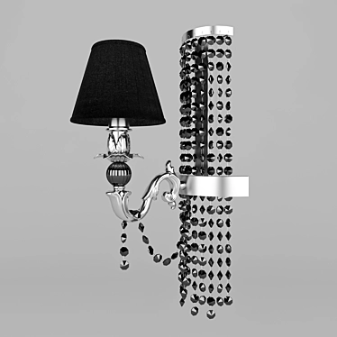 Elegant Flamina NERO Crystal Wall Sconce 3D model image 1 