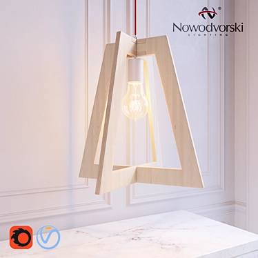 Modern Wood Pendant Light - Across (5691) 3D model image 1 