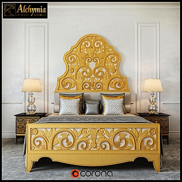 Title: ALCHYMIA Giasone Bed Set 3D model image 1 