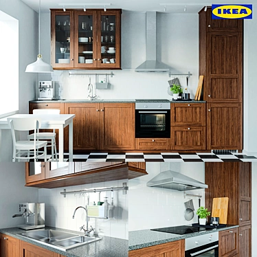 Modern Ikea Edserum Kitchen Set 3D model image 1 