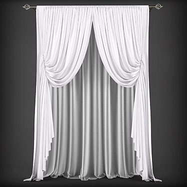 Classic Style Curtains 3D model image 1 