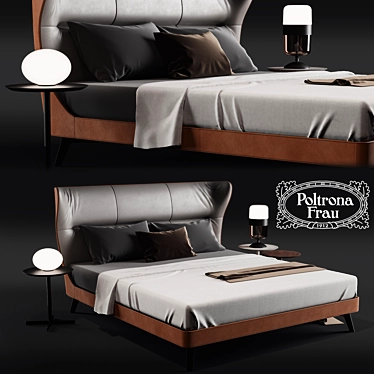Italian Elegance: Poltrona Frau MAMY BLUE BED 3D model image 1 