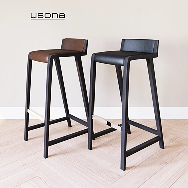 Sleek and Stylish Usona Barstool 3D model image 1 