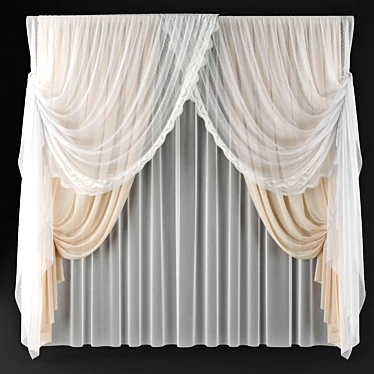 Elegant Sheer Curtains 3D model image 1 