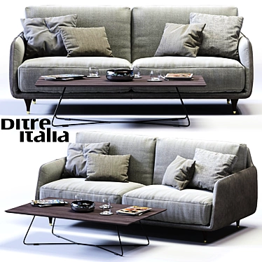 Ditre Italia ELLIOT 2-Seater Maxi Sofa: Stylish and Spacious 3D model image 1 