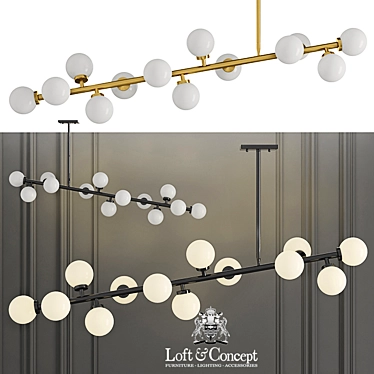 Industrial Metal Bubble Stik Chandelier 3D model image 1 