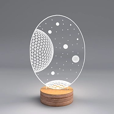 Galaxy Lamp: Innovative Flat Design! 3D model image 1 