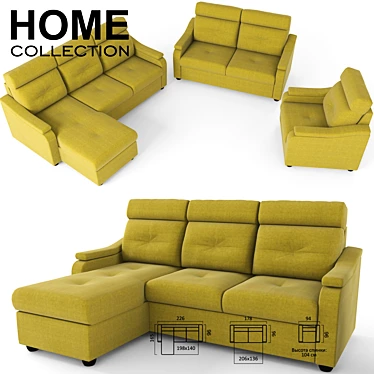 Bonn Sofa: Comfort and Elegance 3D model image 1 