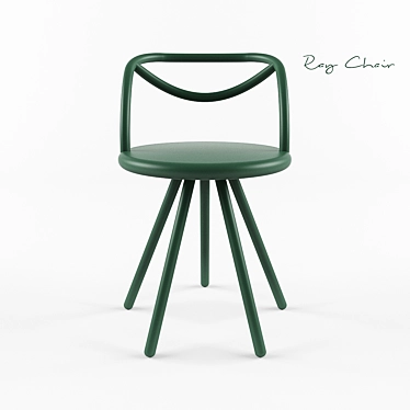 Minimalist Tubular Steel Ray Chair 3D model image 1 