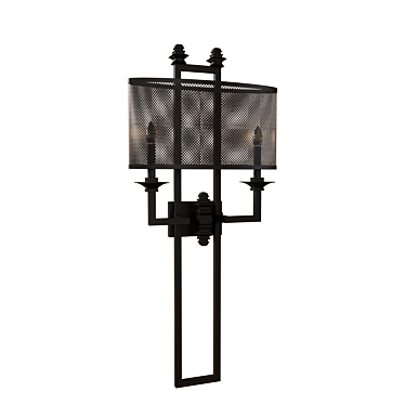 Sleek Aged Steel Mesh Sconce 3D model image 1 