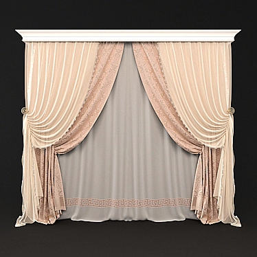 Elegant Drapery Set 3D model image 1 