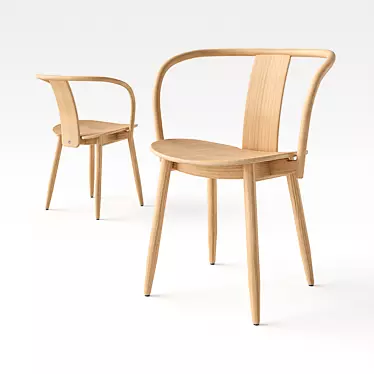 Icha English Oak Chair | Modern Scandinavian Design 3D model image 1 