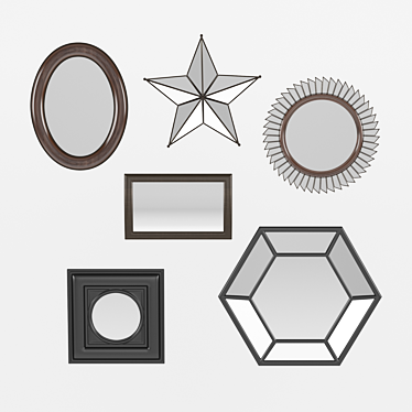 Elegant Eichholtz Draper Mirror Set 3D model image 1 