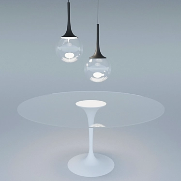 Tavolo Glass Ball Suspension Table 3D model image 1 