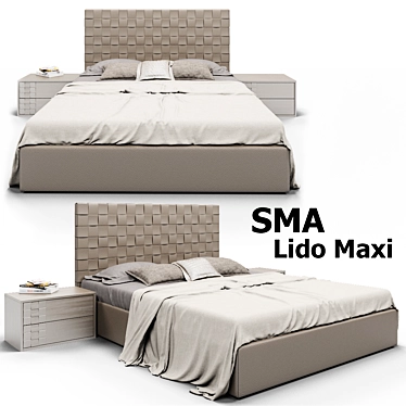 Eco-Leather Lido Maxi Bed 3D model image 1 