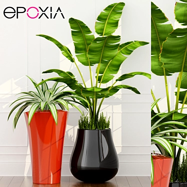 Sleek Epoxia Planters: Modern & Versatile 3D model image 1 