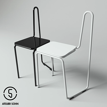 Metal Art Chairs: Redefining Decor 3D model image 1 