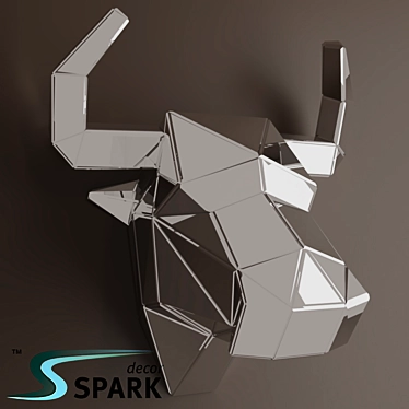 Reflective Bull Sculpture 3D model image 1 