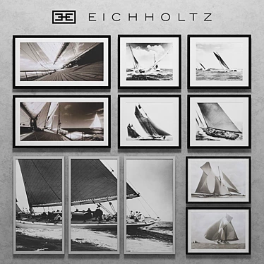 Nautical Waves: Eichholtz Boat Prints 3D model image 1 