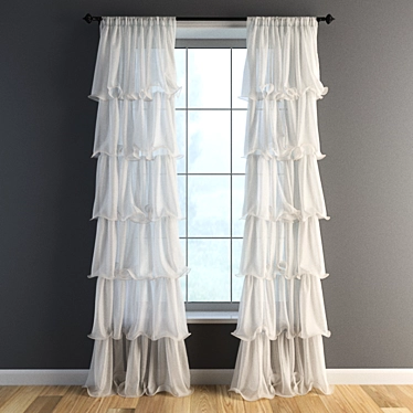 Multilayered Sheer Curtain / 17 3D model image 1 