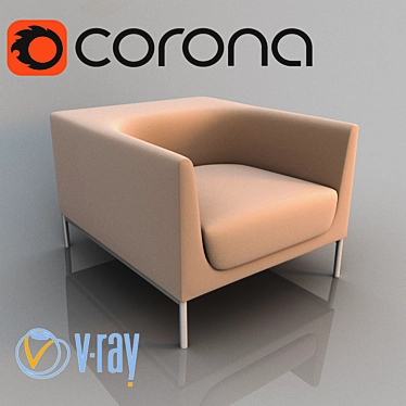 Modern Upholstered Armchair 3D model image 1 