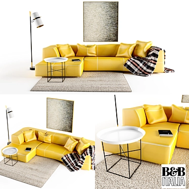 Italian Design: B&B Italia Bend Sofa 3D model image 1 