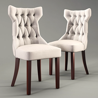 Luxury Tufted Dining Chair 3D model image 1 