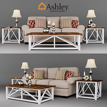 Sansimeon Stone Living Room Set by Ashley - Complete and Stylish 3D model image 1 