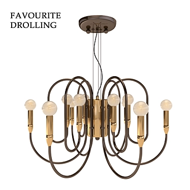 Dazzling 12-Light Favourite Chandelier 3D model image 1 