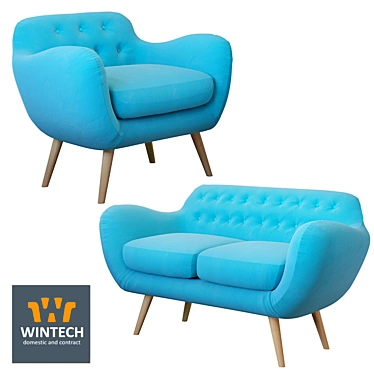 Wintech Indigo: Versatile Fabric Seating 3D model image 1 