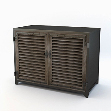  Paris Shutter Cabinet: Realistic 3D Model 3D model image 1 