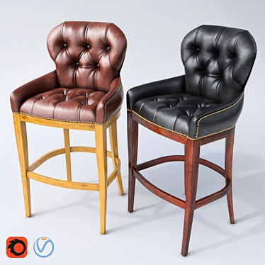 Elegant Grosvenor Barstool: Corona + V-Ray 3D model image 1 