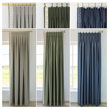 Set of curtains with decorative trim