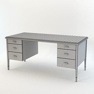 Sleek Black Geneva Desk 3D model image 1 