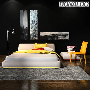 Bonaldo Amos Bed: Sleek and Stylish 3D model image 1 