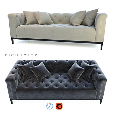 Elegant Cesare Sofa by Eichholtz 3D model image 1 