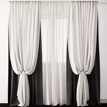 Elegant Detailed Curtain Model 3D model image 1 