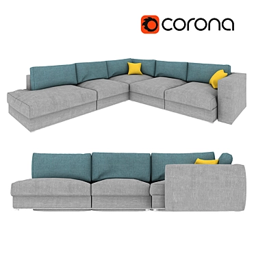 Versatile Modular Corner Sofa 3D model image 1 