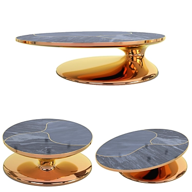 Elegant Elliptical Coffee Table 3D model image 1 