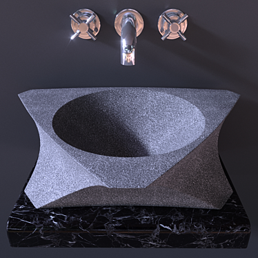 Granite Bathroom Sink - Sheerdecor Prisma 3D model image 1 