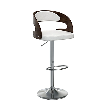 Stylish Barstool Bruno: Eco Leather, Walnut Veneer 3D model image 1 