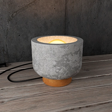 Concrete and Pine Wood Nightlight 3D model image 1 