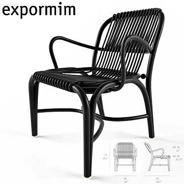 FONTAL Rattan Lounge Chair: Sophisticated Comfort 3D model image 1 