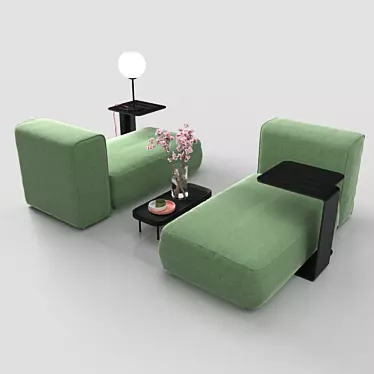 Contemporary Modular Sofa Set 3D model image 1 