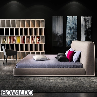 Elevated Comfort: Bonaldo Amos Bed 3D model image 1 
