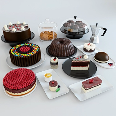 Delicious Delights: Cakes and Desserts 3D model image 1 